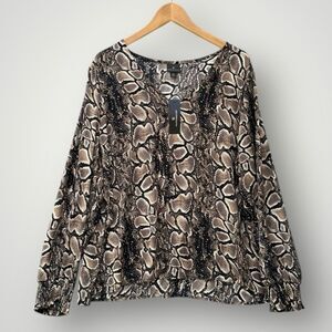 🎉5 for $45🎉 NWT Worthington Top Blouse Shirt Size XXL Animal Print